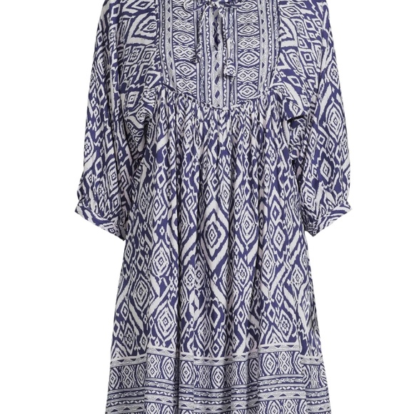 BEACHLUNCHLOUNGE Collection Dress Blue White Women size XL 3/4 sleeve - Picture 4 of 15